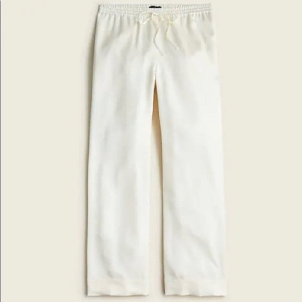 NWT J. Crew Drawstring Cuffed Crepe Pant - Ivory
